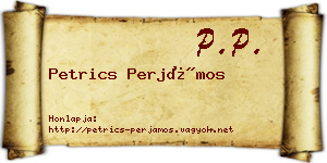 Petrics Perjámos névjegykártya